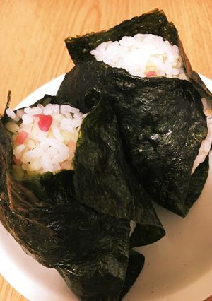 梅干の汁漬けミョウガのおにぎり-レシピのメイン写真