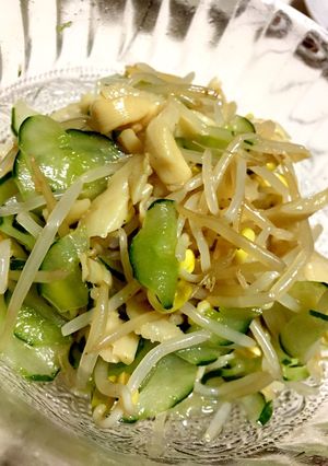 無限に食べれる!メンマと豆もやしナムル-レシピのメイン写真