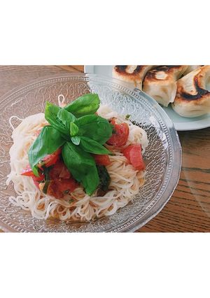 素麺に！トマト大葉の和風バルサミコソース-レシピのメイン写真