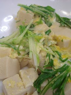 高野豆腐と水菜の卵とじ♪-レシピのメイン写真