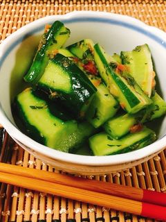 サッパリ!きゅうりの梅しそ漬け-レシピのメイン写真