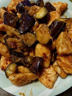 胸肉となすの甘辛味噌炒め-レシピのメイン写真