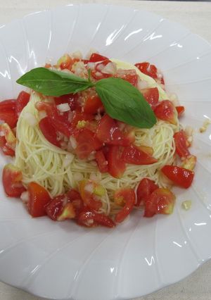 ミニトマトと塩こうじde冷製パスタ-レシピのメイン写真
