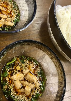 アレンジ素麺☆パクチーとラー油のピリ辛味-レシピのメイン写真