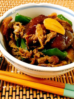 牛肉の小間切れと椎茸のオイスター炒め-レシピのメイン写真