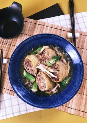 じゅわ〜っと♪油揚げと豚ひき肉のみぞれ煮-レシピのメイン写真