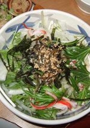 簡単:水菜+大根+じゃこのサラダ♪-レシピのメイン写真