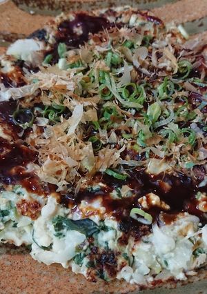 モロヘイヤ入りお好み焼き風豆腐-レシピのメイン写真