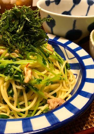 豆苗とツナのペペロンチーノ-レシピのメイン写真