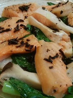 鮭と野菜の塩昆布バター蒸し-レシピのメイン写真