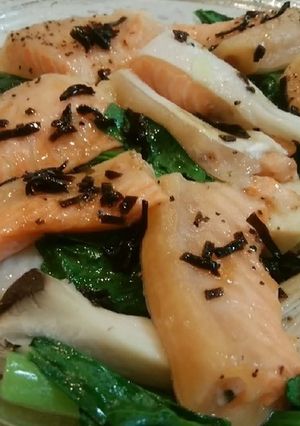 鮭と野菜の塩昆布バター蒸し-レシピのメイン写真