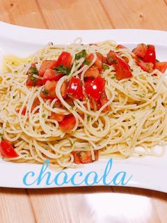 旬のトマトとバジルの冷製パスタ-レシピのメイン写真