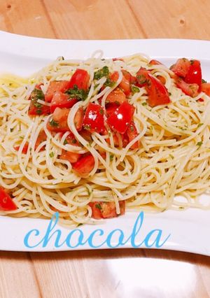 旬のトマトとバジルの冷製パスタ-レシピのメイン写真