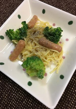 鍋ひとつで❇︎コーンクリームのサラスパ-レシピのメイン写真