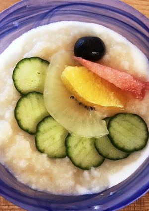ヨーグルトに甘酒〜こざき練り風盛り付け〜-レシピのメイン写真