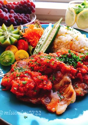 簡単！豚肩ロースのトマト煮込み(動画有)-レシピのメイン写真