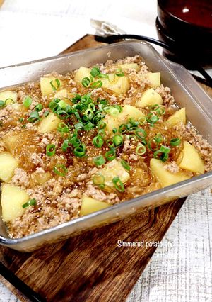 レンジで簡単！じゃがいもと春雨のそぼろ煮-レシピのメイン写真