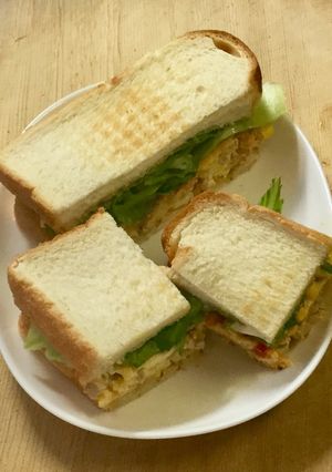 雑な男料理：豚ミンチのサンドイッチ！！-レシピのメイン写真
