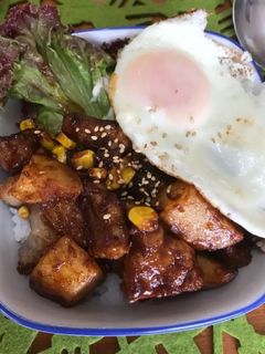 豚ロースでトンテキ目玉焼きのせ丼☆-レシピのメイン写真