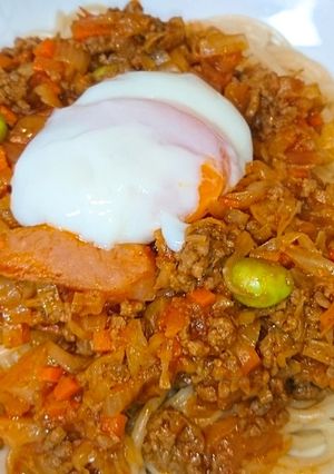ずぼらさんのミートソーススパ キャベツ入-レシピのメイン写真