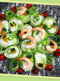 胡瓜がオシャレ〜♡くるくる素麺deご飯-レシピのメイン写真