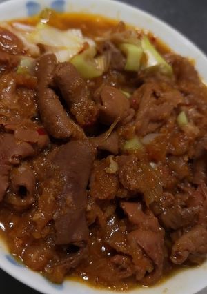 無水・林檎と蜂蜜とろける豚モツ味噌煮込み-レシピのメイン写真