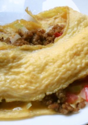変な形のメキシカンオープンオムレツ！-レシピのメイン写真