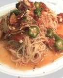 長寿牡蠣だし　トマトの冷製パスタ