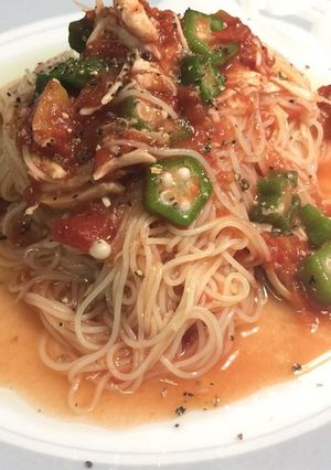 長寿牡蠣だし トマトの冷製パスタ-レシピのメイン写真