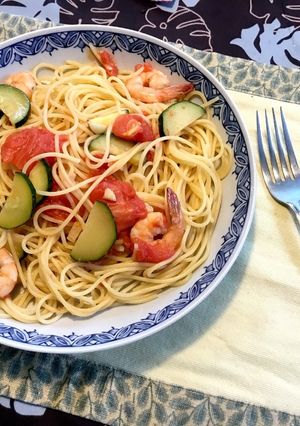 生トマトとエビのパスタ-レシピのメイン写真