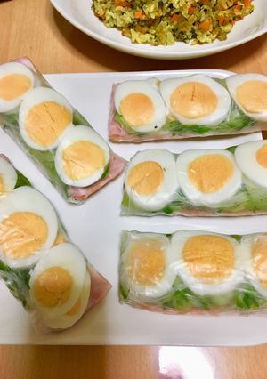 簡単☆朝食にもいける☆卵ベーコン生春巻き-レシピのメイン写真