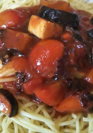 なすトマトパスタ（血管ダイエット1270-レシピのメイン写真