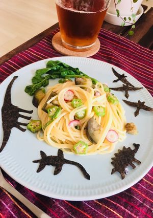 夏野菜◎茄子とオクラの明太子冷製パスタ-レシピのメイン写真