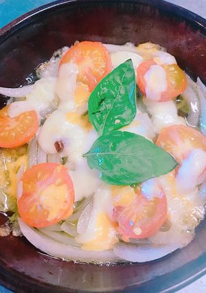 玉ねぎとプチトマトのアヒージョ風-レシピのメイン写真