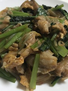 小松菜と豚肉のピリ辛炒め-レシピのメイン写真