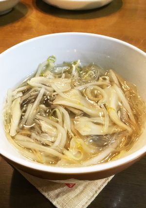 超お手軽！舞茸もやし春雨スープ-レシピのメイン写真