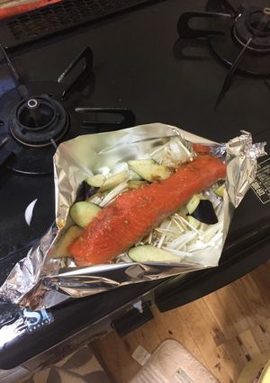 簡単フライパンでサケのホイル焼き(^^)-レシピのメイン写真