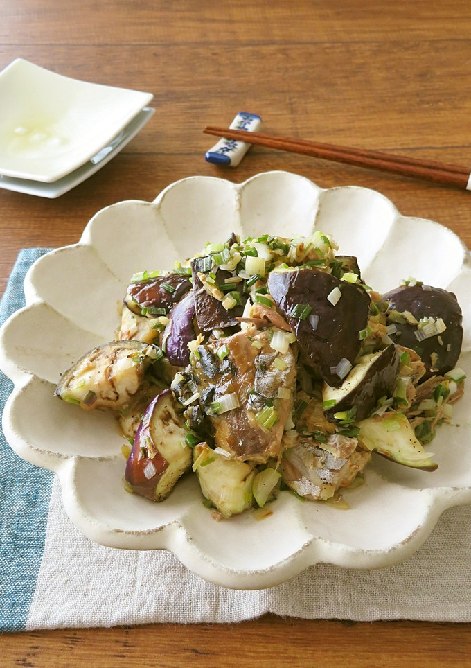 なすとさば缶のねぎ塩炒め☆お弁当にも♪-レシピのメイン写真