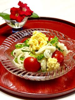 ゴーヤと素麺のアレンジ冷やし中華サラダ-レシピのメイン写真