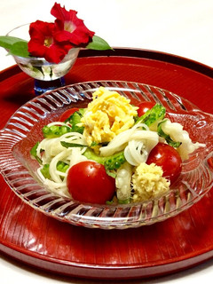 ゴーヤと素麺のアレンジ冷やし中華サラダ-レシピのメイン写真