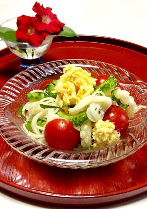 ゴーヤと素麺のアレンジ冷やし中華サラダ-レシピのメイン写真