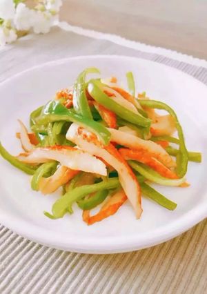 【家つま】竹輪とピーマンの醤油マヨ炒め♪-レシピのメイン写真