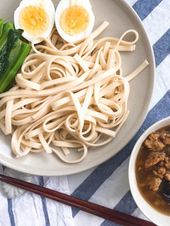 揚げナスとひき肉のつけうどん-レシピのメイン写真