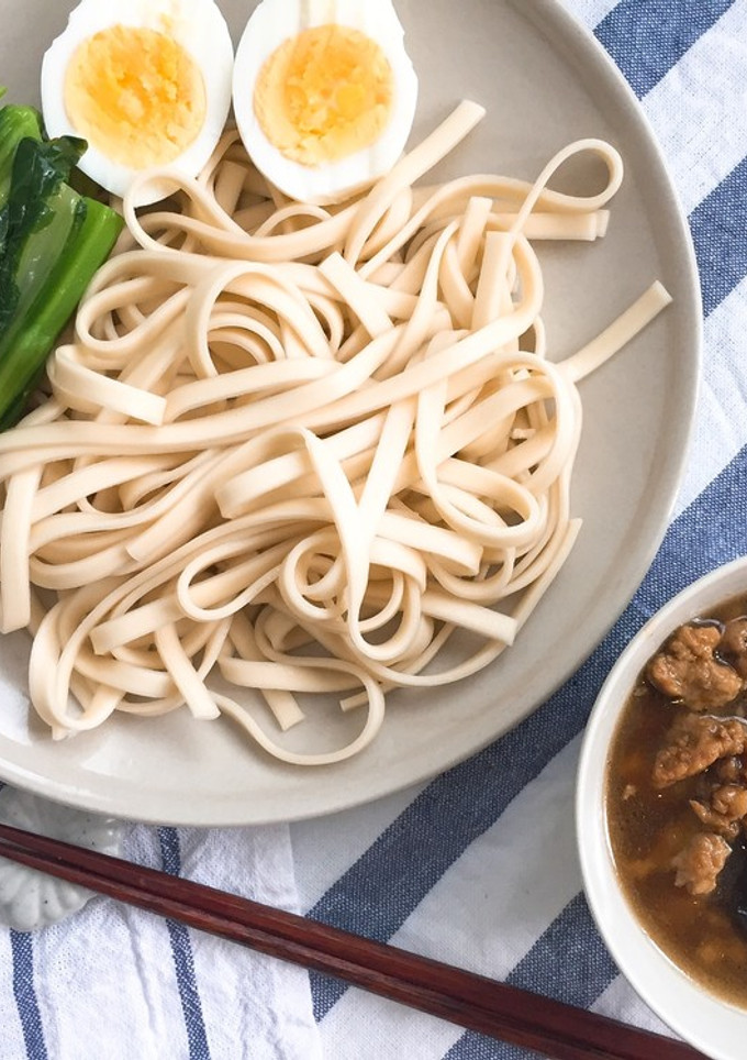揚げナスとひき肉のつけうどん-レシピのメイン写真