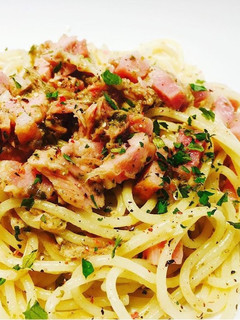 ツナとミョウガとベーコンのパスタ-レシピのメイン写真