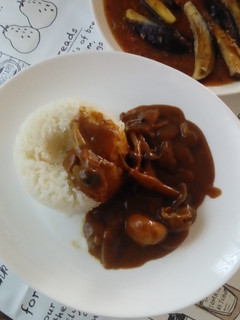 カレー。野菜たちはレンジでチンしました-レシピのメイン写真