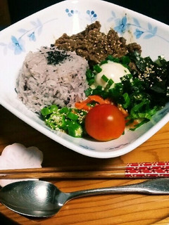 スタミナ満点(^q^)焼肉とろろ芋ご飯!-レシピのメイン写真