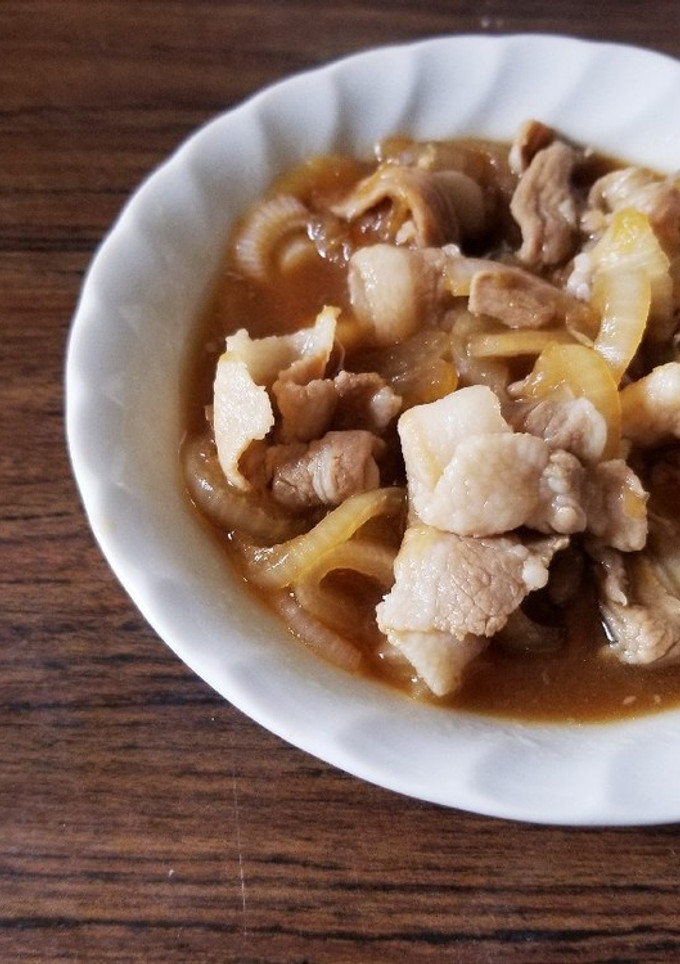 かぼちゃの煮汁で豚皿～しょうが焼き風～-レシピのメイン写真
