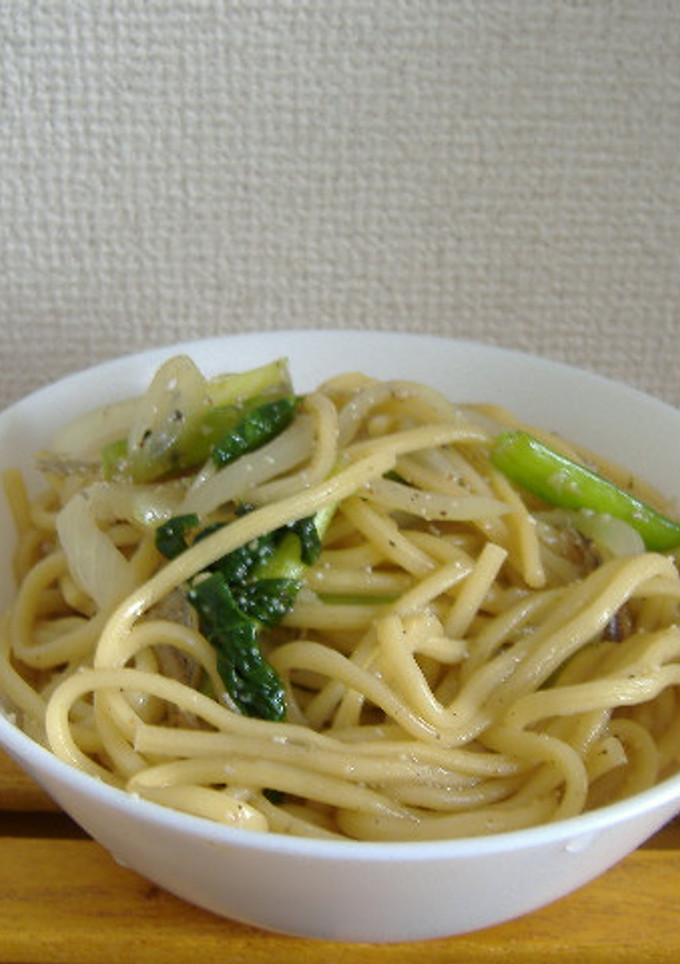 ほうれん草とししゃもパスタ（焼きそば）-レシピのメイン写真