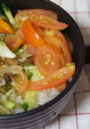 夏野菜★冷や汁 （ミニ丼）-レシピのメイン写真